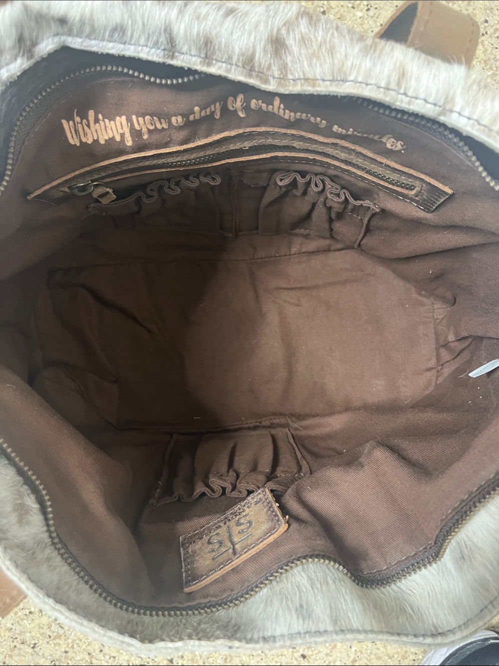 STS Ranchwear Bag - Tote Leather & cowhide Hair Fringe Tassel & Logo EUC - Picture 10 of 13
